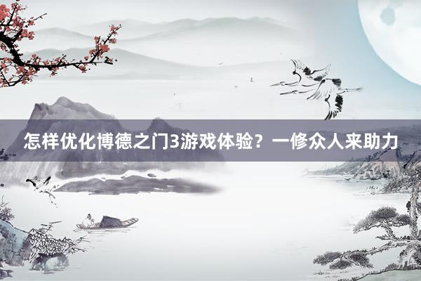 怎样优化博德之门3游戏体验？一修众人来助力
