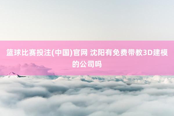 篮球比赛投注(中国)官网 沈阳有免费带教3D建模的公司吗