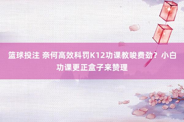 篮球投注 奈何高效科罚K12功课教唆费劲？小白功课更正盒子来赞理