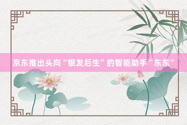 京东推出头向“银发后生”的智能助手“东东”