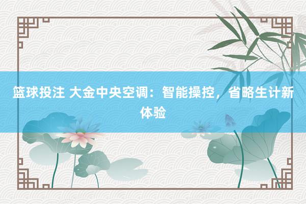 篮球投注 大金中央空调：智能操控，省略生计新体验